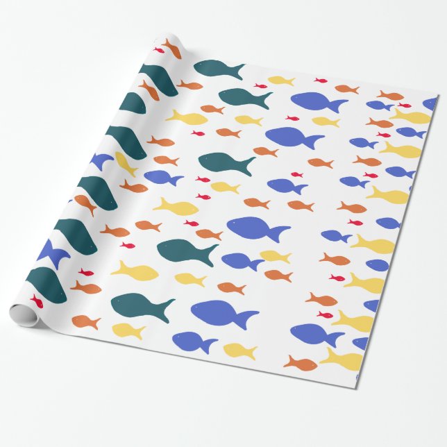 Papel de envolvimiento brillante para peces, (Desenrollado)