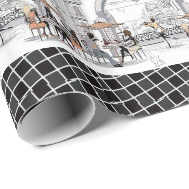 Papel de envolvimiento brillante París Francia (Esquina del rollo)