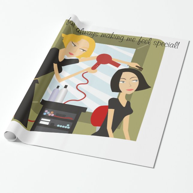 Papel de envolvimiento brillante, Salón de belleza (Desenrollado)