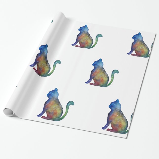 Papel de envolvimiento brillante Star Cat, 30 en x (Desenrollado)