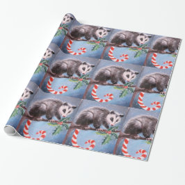 Papel de envolvimiento Candy Cane Opossum