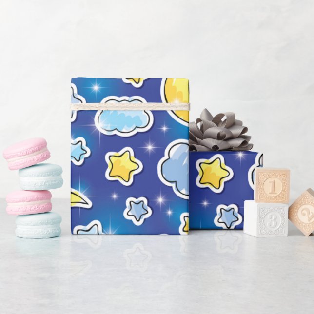 Papel de envolvimiento cielo azul celestial (Baby Shower)