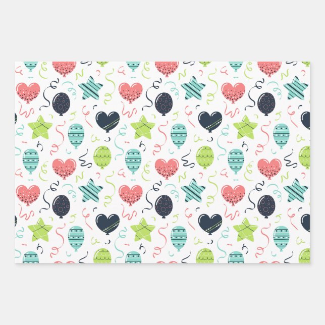 Papel de envolvimiento colorido de cumpleaños (Anverso)