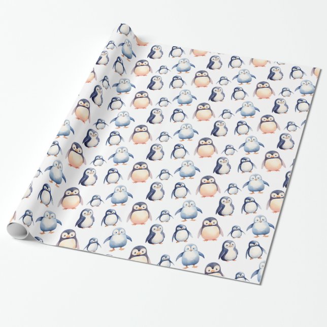 Papel de envolvimiento con temática penguin Winter (Desenrollado)