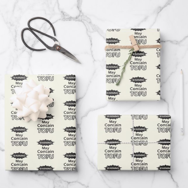 Papel de envolvimiento con temática tofu divertida (Anverso)