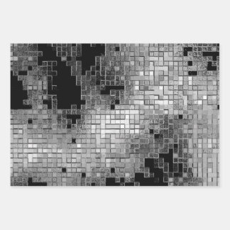 Papel de envolvimiento con un patrón cromado gris