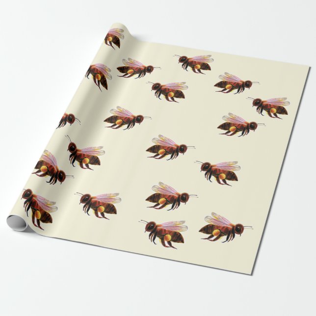 Papel de envolvimiento de abejas de miel (Desenrollado)