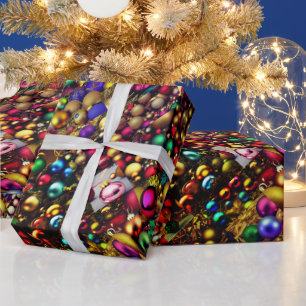 Papel de envolvimiento de adornos de Navidad