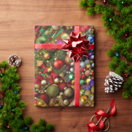 Papel de envolvimiento de adornos de Navidad