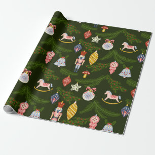 Papel de envolvimiento de adornos de Navidad de Pa