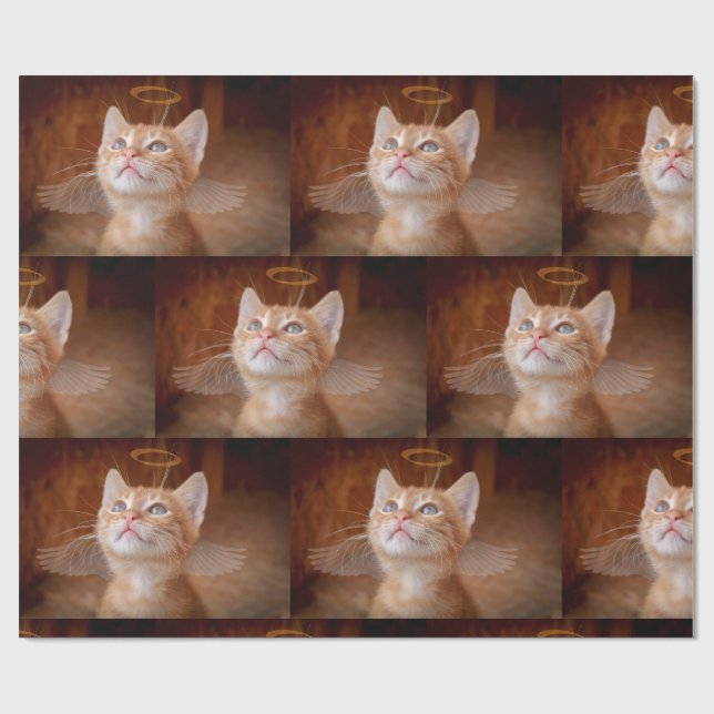 Papel de envolvimiento de Angel Cat (Superficie plana)