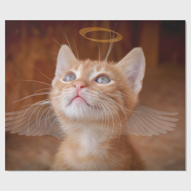 Papel de envolvimiento de Angel Cat (Superficie plana)