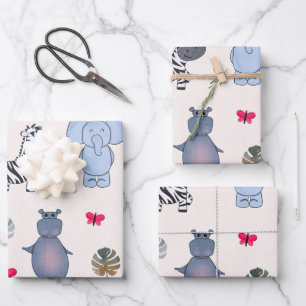 Papel de envolvimiento de animales salvajes juguet