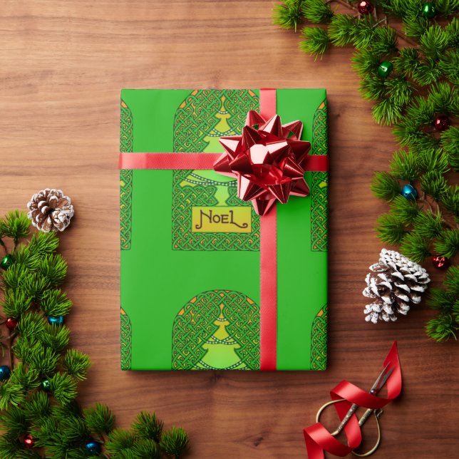 Papel de envolvimiento de árbol de Navidad celta (Regalo de vacaciones)