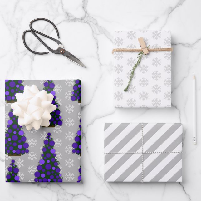 Papel de envolvimiento de árbol de Navidad conjunt (Anverso)