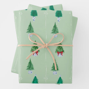Papel de envolvimiento de árbol de Navidad verde