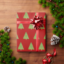 Papel de envolvimiento de árbol navideño acuarela