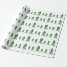 Papel de envolvimiento de árbol navideño acuarela