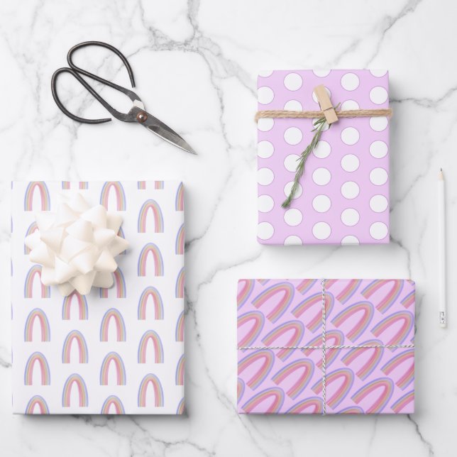 Papel de envolvimiento de arcoiris acuático (Anverso)