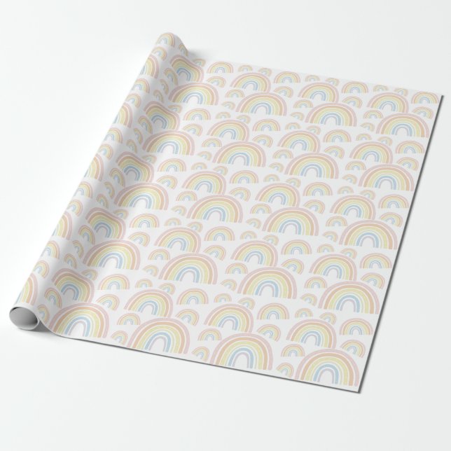 Papel de envolvimiento de arcoiris pastel (Desenrollado)