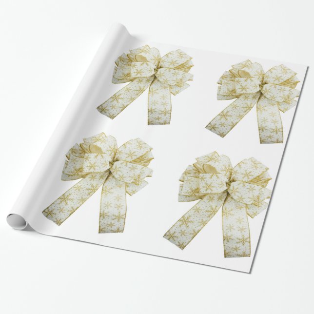 Papel de envolvimiento de arcos dorados y blancos (Desenrollado)