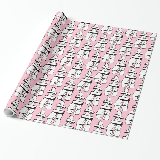 Papel de envolvimiento de arte tribal Papel inuit  (Desenrollado)