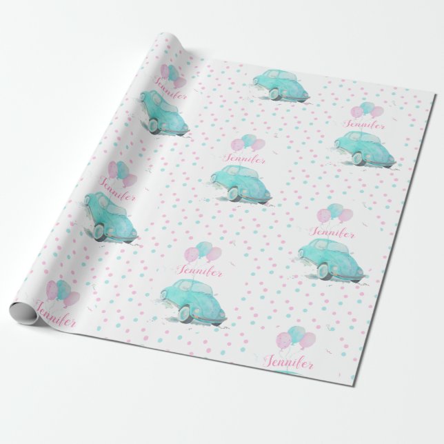 Papel de envolvimiento de Baby Shower de color de  (Desenrollado)