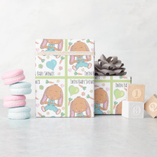 Papel de envolvimiento de Baby Shower de los gemel