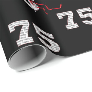 Papel de envolvimiento de balón de cumpleaños 75