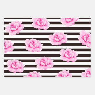 Papel de envolvimiento de banda floral rosa magent