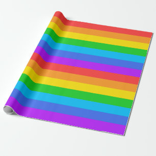 Papel de envolvimiento de bandas de arco iris gran