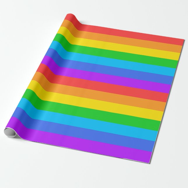Papel de envolvimiento de bandas de arco iris gran (Desenrollado)