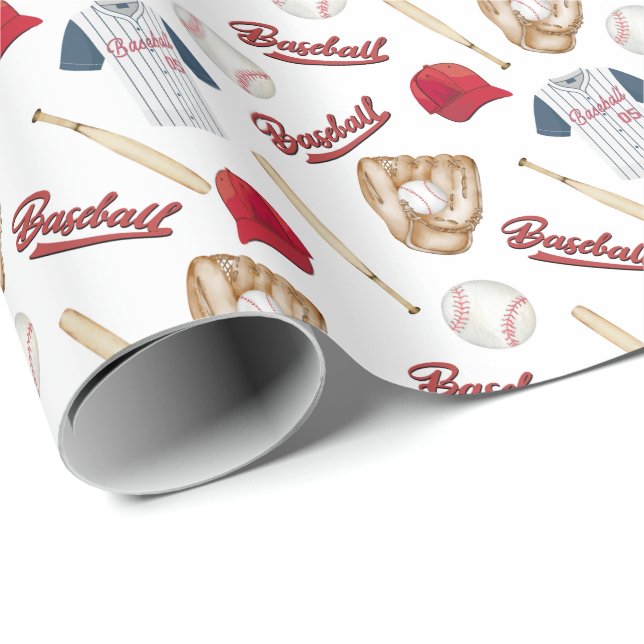 Papel de envolvimiento de béisbol (Esquina del rollo)