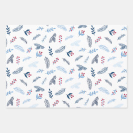 Papel de envolvimiento de Berry azul y rojo modern