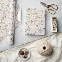 Papel de envolvimiento de Boho floral rosa