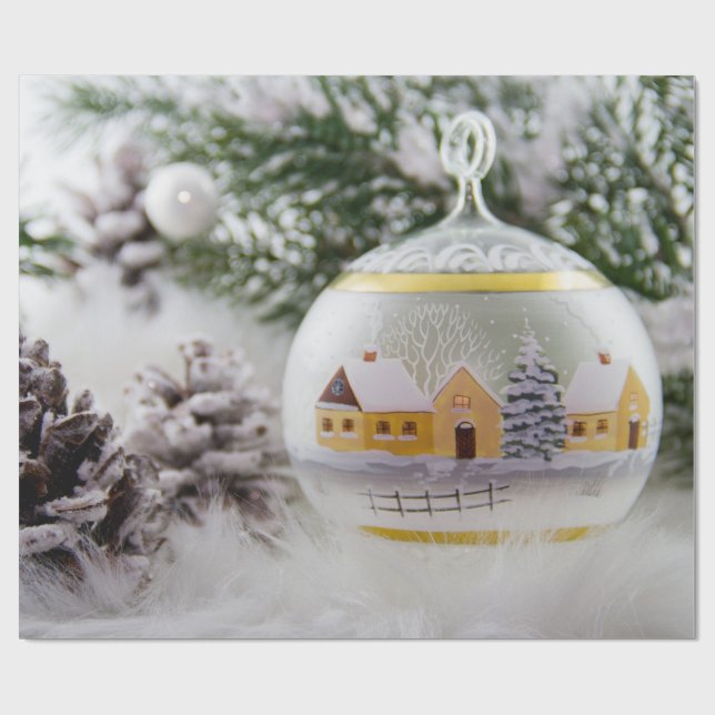 Papel de envolvimiento de bolas para navidades (Superficie plana)