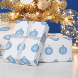 Papel de envolvimiento de bolas para Navidades azu