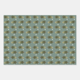 Papel de envolvimiento de bosques de copos de niev