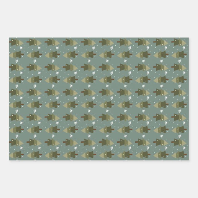 Papel de envolvimiento de bosques de copos de niev (Anverso 3)