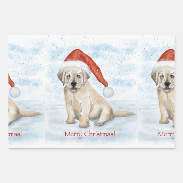 Papel de envolvimiento de cachorros para navidades (Anverso)