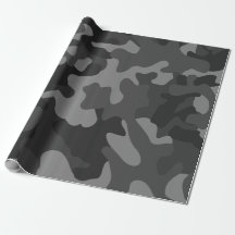 Papel de envolvimiento de camo negro y gris, regal