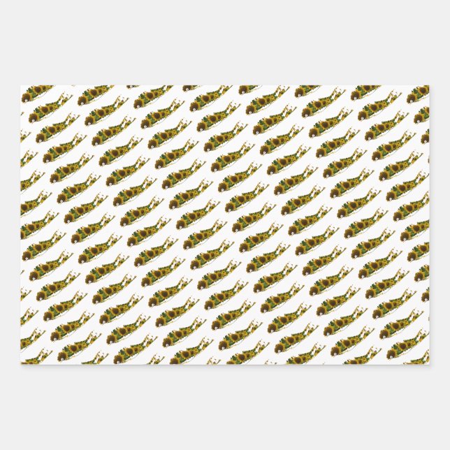 Papel de envolvimiento de campo de girasol en el m (Anverso)