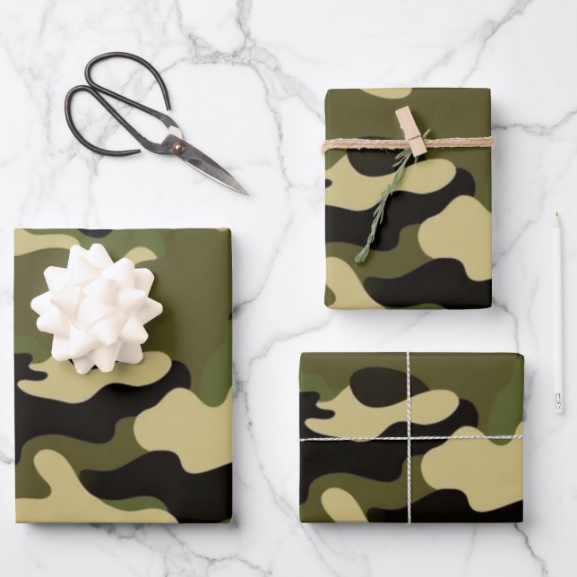 Papel de envolvimiento de camuflaje rústico de 3 j (Anverso)