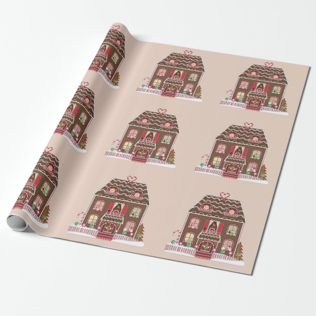 papel de envolvimiento de casa de jengibre (Desenrollado)