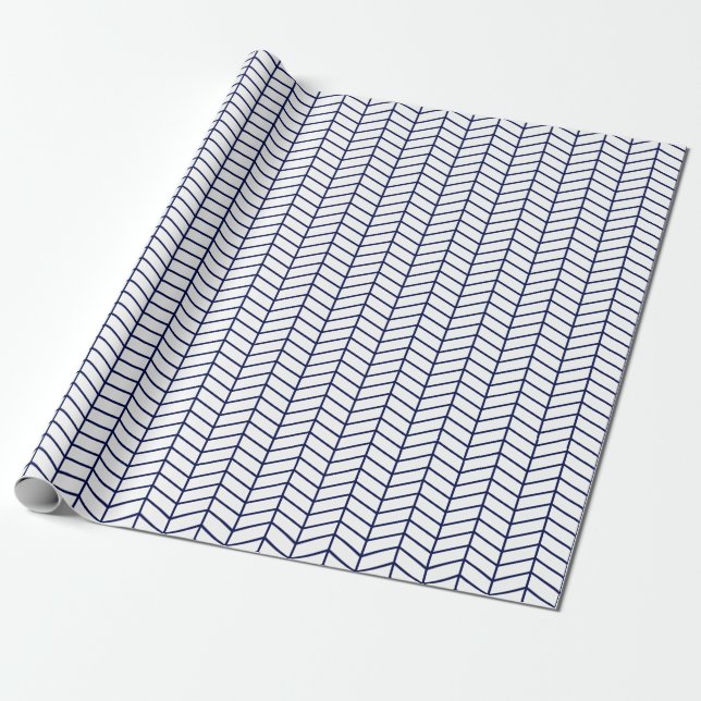 Papel de envolvimiento de Chevron - Azul marino so (Desenrollado)
