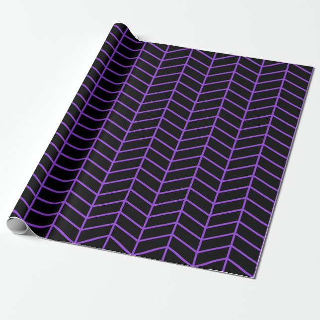 Papel de envolvimiento de Chevron - Morado sobre n (Desenrollado)