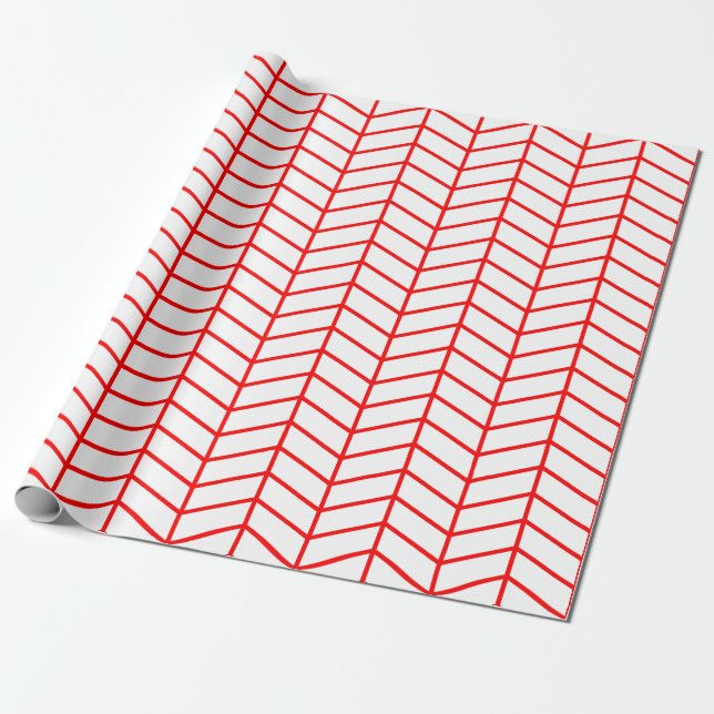 Papel de envolvimiento de Chevron - rojo sobre bla (Desenrollado)