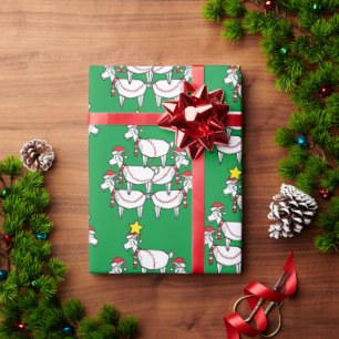 Papel de envolvimiento de chivos de Santa apilados