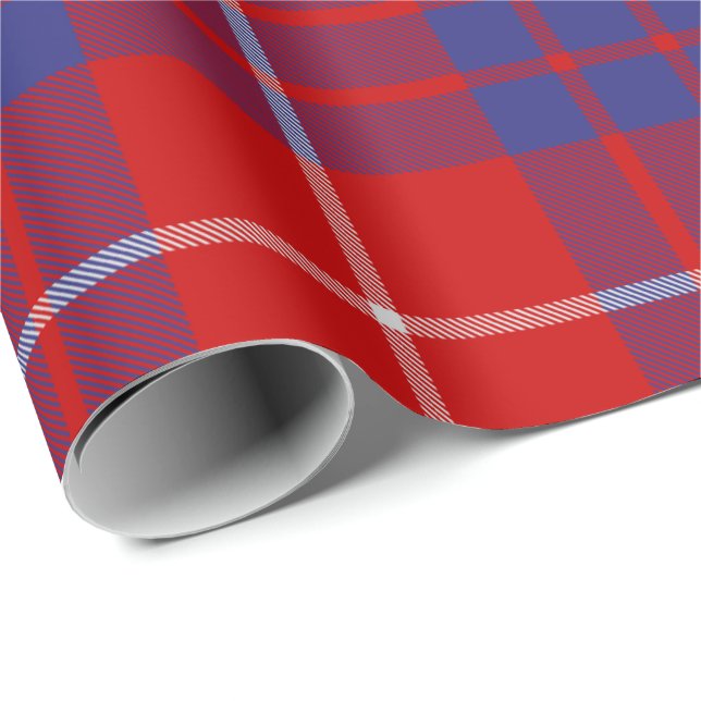 Papel de envolvimiento de Clan Hamilton Red Tartan (Esquina del rollo)
