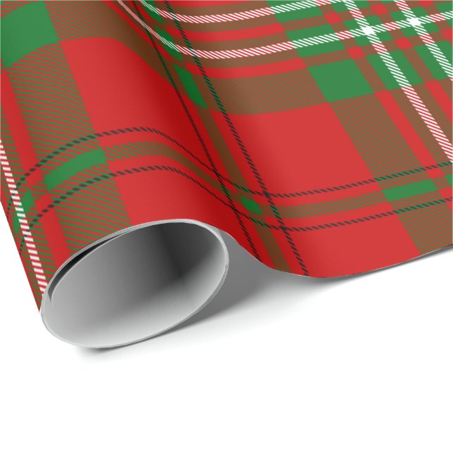 Papel de envolvimiento de Clan Scott Red Tartan (Esquina del rollo)